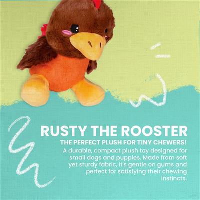 Rusty the Rooster Plush Dog Toy