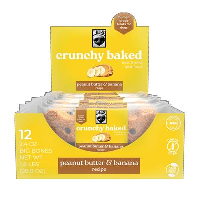 Peanut Butter Banana Crunchy Baked Big Bones - 24 Pack