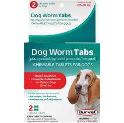 Durvet Dog Worm Tabs 26-60 Lb-2 count