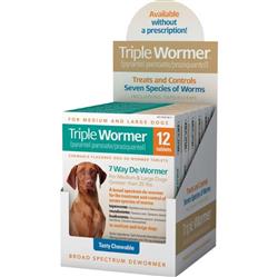 Durvet Triple Wormer For Med & Lrg Dogs  25 Lb-12 count