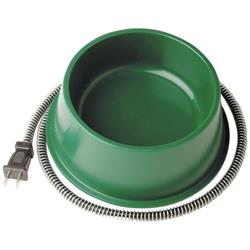 Plastic Heated Pet Bowl Round Green 1 Qt-25 Watt