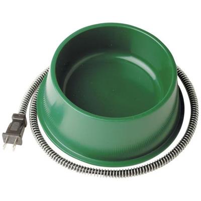 Plastic Heated Pet Bowl Round Green 1 Qt-25 Watt