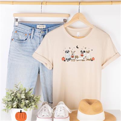 Halloween Dog Ghost People Shirt | Dog Shirt | Fall Dog Shirts | Autumn Printed Tshirt | Human Dog Gear |  DOG GHOST | Halloween