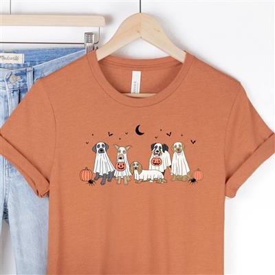 Halloween Dog Ghost People Shirt | Dog Shirt | Fall Dog Shirts | Autumn Printed Tshirt | Human Dog Gear |  DOG GHOST | Halloween