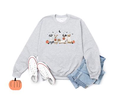 Halloween Dog Ghost Crewneck | Sweatshirt | Crew Neck | Fall Sweatshirt | Dog Lover | Dog Ghost Halloween Sweatshirt
