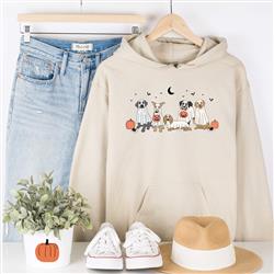 Dog Ghost Halloween Hoodie | Sweatshirt | Unisex Crew Neck | Crewneck Sweatshirt | Fall Hoodie | Dog Ghost