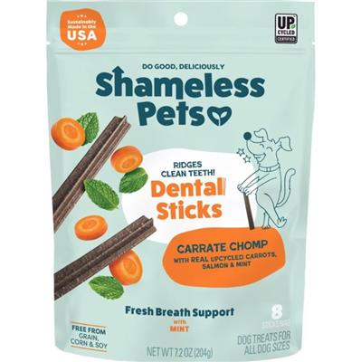 Shameless Dog Dental Sticks Carrot/Salmon 7.2oz.