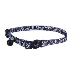 Coastal Products Safe Cat Fashion Adjustable Breakaway Collar-Skulls Black