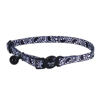 Coastal Products Safe Cat Fashion Adjustable Breakaway Collar-Skulls Black