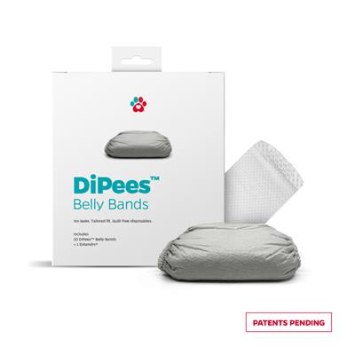 DiPees™ Dog Belly Bands - Grey 10 Pack