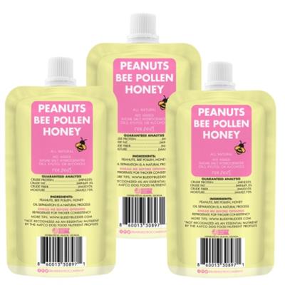 4oz Beehive Buzz Buddy Budder Squeeze Pack - 100% Natural Dog Peanut Butter