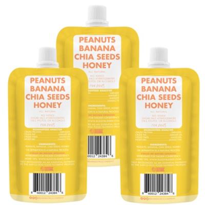 4oz Barkin Banana Buddy Budder Squeeze Packs- 100% Natural Dog Peanut Butter