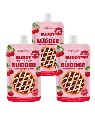 LIMITED EDITION  Cherry Pie Buddy Budder Squeeze - 100% Natural Dog Peanut Butter