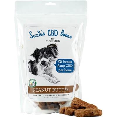 Suzie's CBD Bones For Big Dogs Peanut Butter 16oz.-8mg