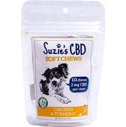 Suzie's CBD Soft Chews For Dogs Trial Sizep Chicken/Turmeric 2oz.