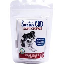 Suzie's CBD Soft Chews For Dogs Trial Size Beef Bone Broth 2oz.