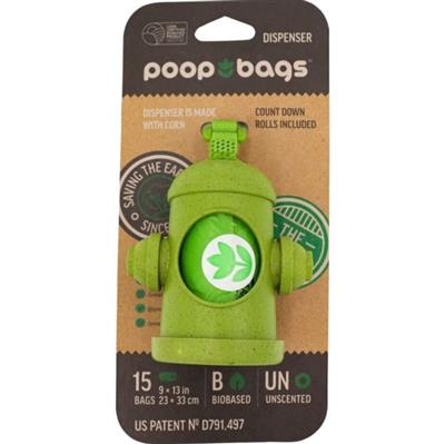 The Original Poop Bags Dispenser With Waste Bags Unscented/Biobased 15 Ct