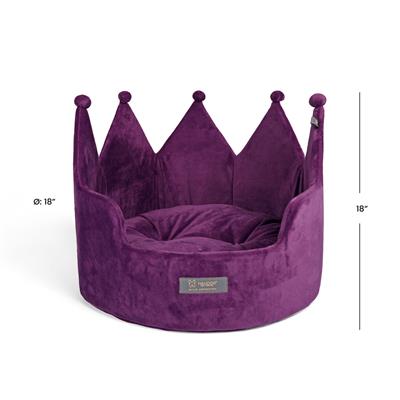 PRIVE CROWN BED MICRO PLUSH PURPLE - LARGE 18 in