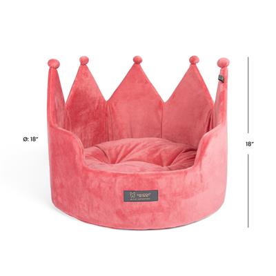 PRIVE CROWN BED MICRO PLUSH PINK - LARGE 18 in