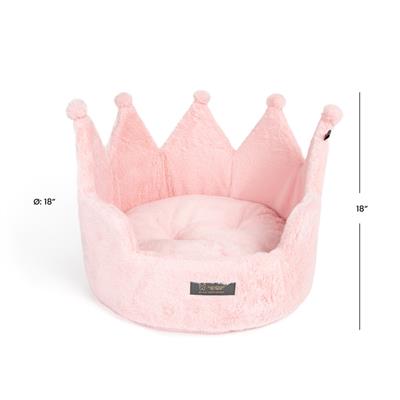 PRIVE CROWN BED MICRO PLUSH BLUSH PINK - LARGE 18 in