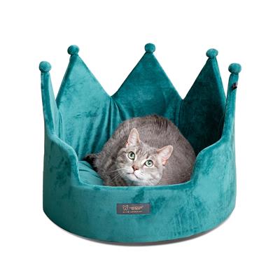 PRIVE CROWN BED MICRO PLUSH GREEN - LARGE 18 in