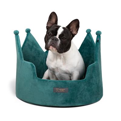 PRIVE CROWN BED MICRO PLUSH GREEN - LARGE 18 in
