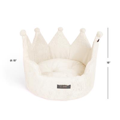 PRIVE CROWN BED MICRO PLUSH IVORY - LARGE 18 in