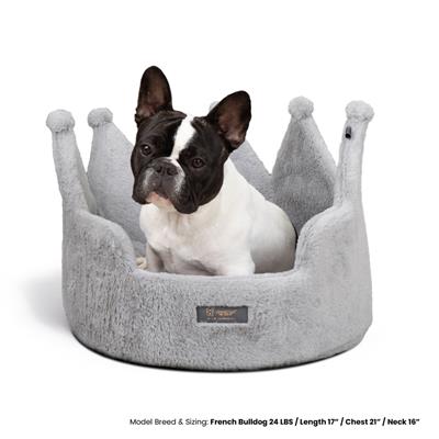 PRIVE CROWN BED MICRO PLUSH LIGHT GRAY CLOUD - LARGE 18 in