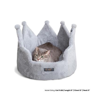 PRIVE CROWN BED MICRO PLUSH LIGHT GRAY CLOUD - LARGE 18 in