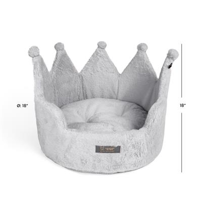 PRIVE CROWN BED MICRO PLUSH LIGHT GRAY CLOUD - LARGE 18 in