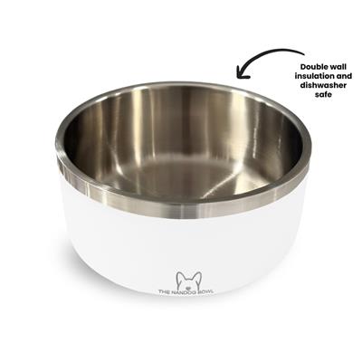 Double Wall Stainless Steel Dog & Cat Bowl - White
