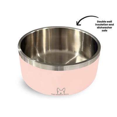 Double Wall Stainless Steel Dog & Cat Bowl - Pink