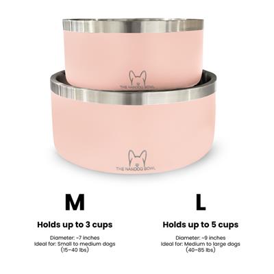 Double Wall Stainless Steel Dog & Cat Bowl - Pink