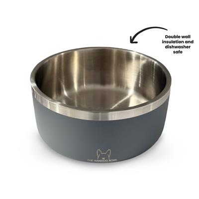 Double Wall Stainless Steel Dog & Cat Bowl - Gray