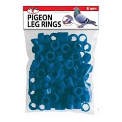 Little Giant Plastic Pigeon Leg Rings 100Pk Blue 8mm