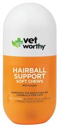 Vet Worthy Hairball Support w/ Pumpkin Soft Chews Feline 60ct