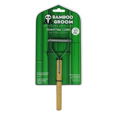 ALCOTT Bamboo Groom Dematting Comb 10 Stainless Steel Teeth