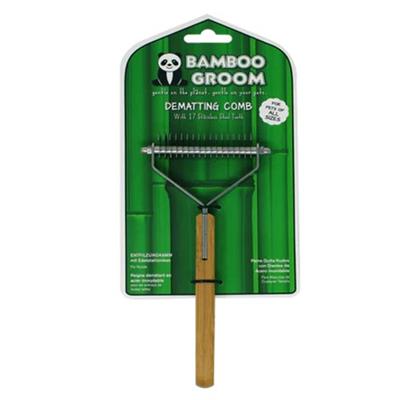 ALCOTT Bamboo Groom Dematting Comb 17 Stainless Steel Teeth