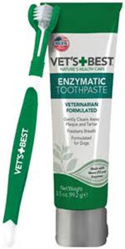Vet's Best Dental Care Kit with Toothbrush and Gel for Dogs