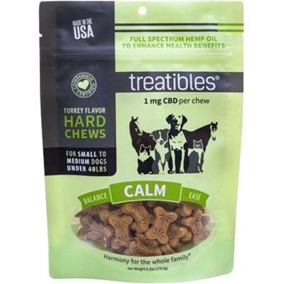 Treatibles Hemp Wellness Hard Chews Calm Turkey Small/Medium-14 Ct