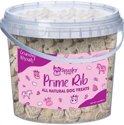 Spunkypup Crunchy Biscuit Dog Treats Bucket Prime Rib