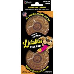 Spunkypup Lickables Filled Lick Pad Round Peanut Butter 2 Pk