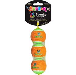 Spunkypup Squeaky Tennis Balls Meduim-3 Pk