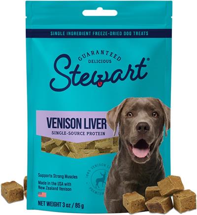 Stewart Freeze Dried Single Ingredient Dog Treats Venison 3oz.