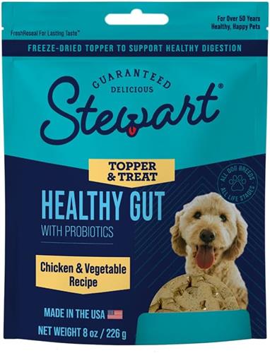 Stewart Freeze Dried Healthy Guts Dog Treats Pouch Chicken 8oz.