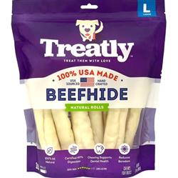 Treatly 100% USA Beefhide Rolls Natural 8in. -10 Pk