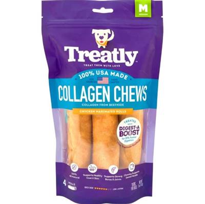 Treatly USA Collagen Rolls Chicken 6in. -4 Pk
