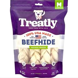 Treatly 100% USA Beefhide Braids Natural 7in. -6 Pk