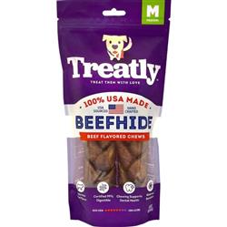 Treatly 100% USA Beefhide Braids Beef 7in. 2 Pk