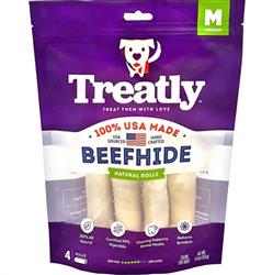 Treatly 100% USA Beefhide Rolls Natural 6in. -4 Pk